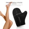 SATINIOR 4 Packs Self Tanning Mitt Applicators Double Sided Sunless Tanning Mittens Reusable Applicator Mittens Tanner Gloves with Thumb(Black) view 2
