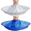 2 Pieces Hair Cutting Cape for Adults Umbrella Hair Cutting Cloak Foldable Catcher for Teens and Adults, Blue and Silver view 1