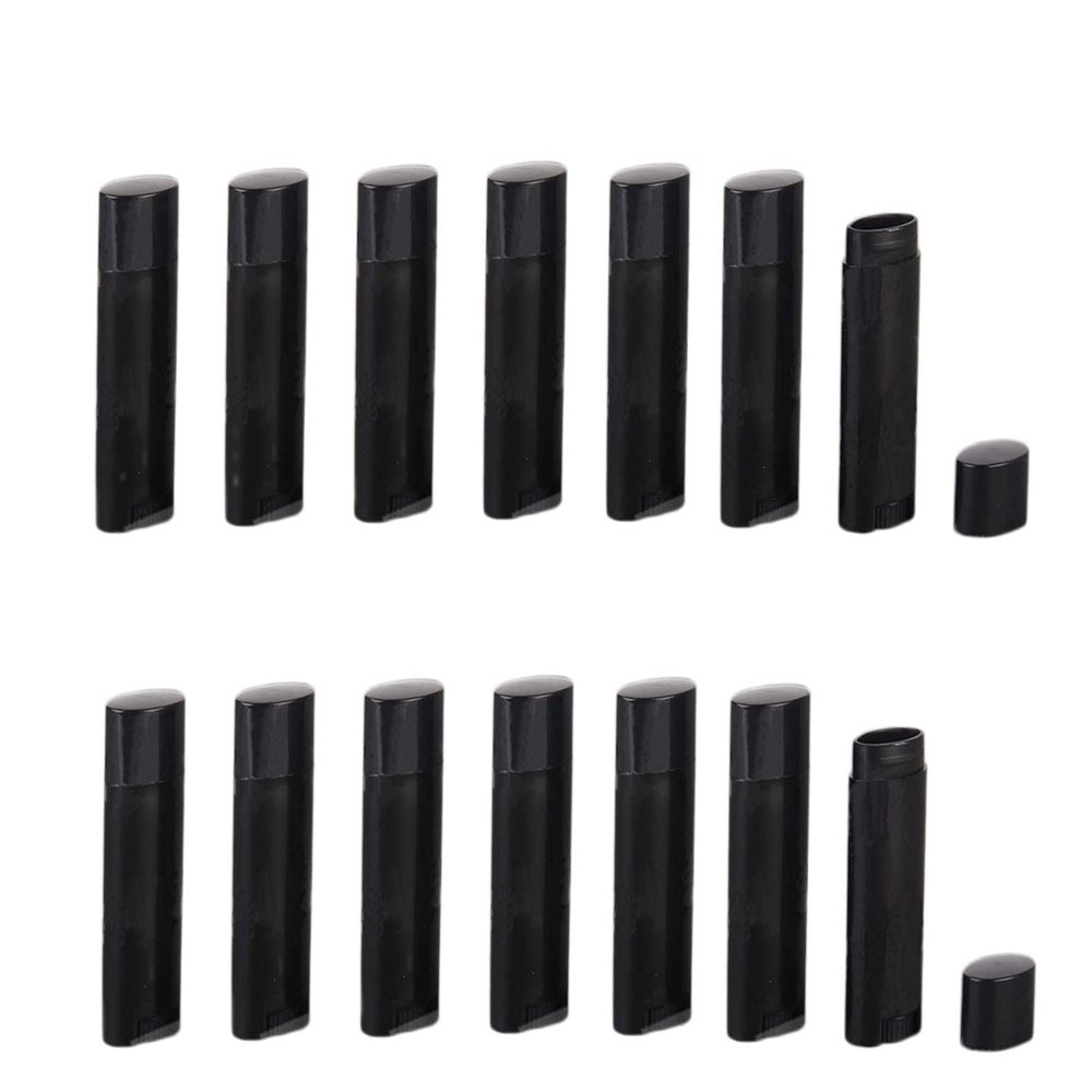 Healthcom 100 Pcs 5ml Empty Deodorant Containers Oval Lip Balm Tubes Twist-up Filling Stick 5g Refillable Plastic Deodorant Tube Cosmetic Deodorant Bottles for DIY Homemade Lipstick Crayon Chapstick(Black)