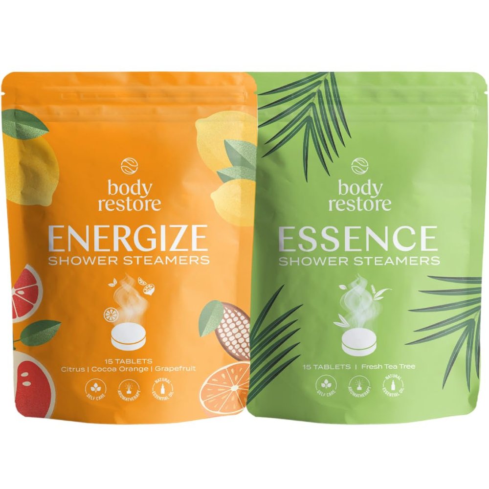 Body Restore Shower Steamers Aromatherapy (15 Packs x 2) - Gifts for Mom, Gifts for Women and Men, Shower Bath Bombs, Citrus Grove, Tea Tree Essential Oil, Stress Rel