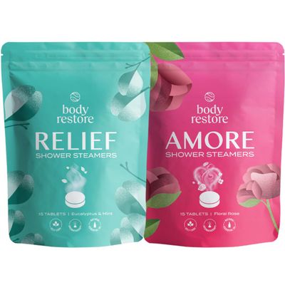 Body Restore Shower Steamers Aromatherapy (15 Packs x 2) - Gifts for Mom, Gifts for Women & Men, Shower Bath Bombs, Eucalyptus, Rose, Essential Oils, Stress Relief