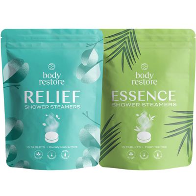 Body Restore Shower Steamers Aromatherapy (15 Packs x 2) - Gifts for Mom, Gifts for Women & Men, Shower Bath Bombs, Eucalyptus, Tea Tree, Essential Oils, Stress Relief