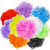 10 Pcs Bath Loofah Shower,Small Mesh Sponge Pouf Colorful Exfoliating Scrubber for Kids Women Men Body Wash,Random Color view 1