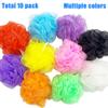 10 Pcs Bath Loofah Shower,Small Mesh Sponge Pouf Colorful Exfoliating Scrubber for Kids Women Men Body Wash,Random Color view 4