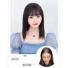 100% Human Hair One Piece Clip in Topper 10x10cm Silk Straight Middle Part Hairpiece With Bangs (20cm Black) view 3