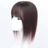 100% Human Hair One Piece Clip in Topper 10x10cm Silk Straight Middle Part Hairpiece With Bangs (20cm Black) view 4