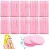 120 Pcs Facial Sponges Compressed,Face Cleansing Sponge,Makeup Removal Sponge Pads,Exfoliating Wash Round Sponge for Women,Girls,Pink view 1