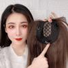 100% Human Hair One Piece Clip in Topper 10x10cm Silk Straight Middle Part Hairpiece With Bangs (20cm Light Brown) view 3