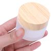10ML Mini Frosted Glass Cosmetic Cream Jar Bottle, Textured Upscale Refillable Empty Jars Round Wood Grain Lid Cosmetic Container for Lotion Face Cosmetic Eye Cream Lip Balm9PCS view 2
