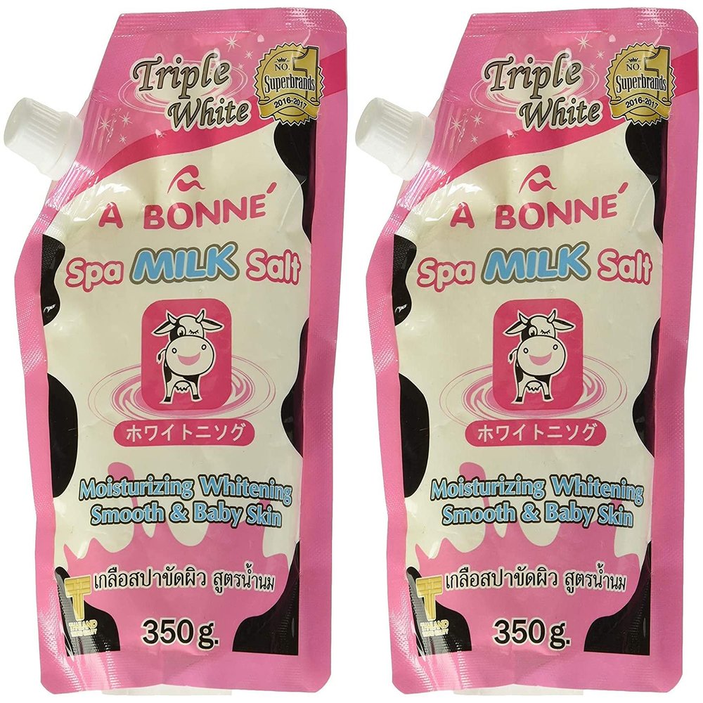 A Bonne Spa Milk Salt Moisturizes Whitens and Softens Skin 350g Set of 2