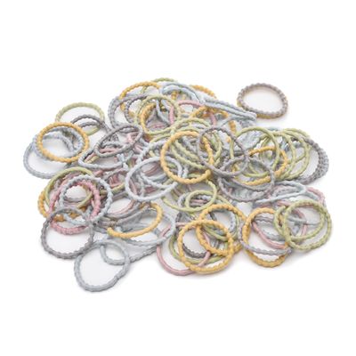 100 Pieces Hair Ties for Thick and Curly Hair,Rubber Hair Bands for Ponytail,Cotton Seamless Hair Bands,Elastic Ponytail Holders (100 Pieces-11)