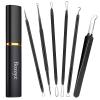 Boxoyx Pimple Popper Tool Kit - 6 Pcs Blackhead Remover Comedone Extractor Tool Kit with Metal Case for Quick and Easy Removal of Pimples, Blackheads, Zit Removing, Forehead, Facial and Nose(Black) view 1