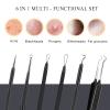 Boxoyx Pimple Popper Tool Kit - 6 Pcs Blackhead Remover Comedone Extractor Tool Kit with Metal Case for Quick and Easy Removal of Pimples, Blackheads, Zit Removing, Forehead, Facial and Nose(Black) view 2