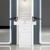 SSLine Beauty Salon Storage Cabinet, Hair Styling Barber Station w/ 2 Drawers 1 Cabinet and 6 Hair Dryer Holders, Lockable Styling Station Beauty Equipment Salon Spa Equipment Set view 2
