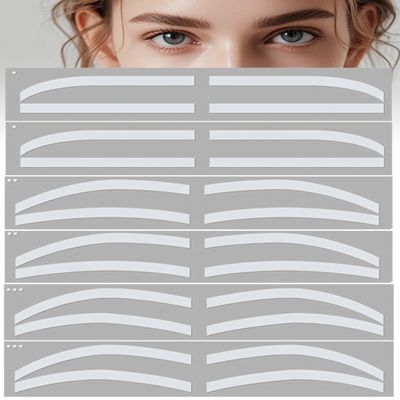 6 Pairs Eyebrow Auxiliary Sticker Disposable Adhesive Eyebrow Template Sticker Eyebrow Template Sticker