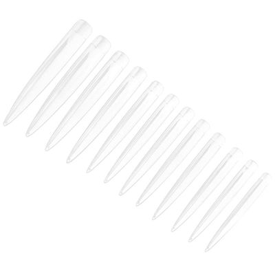 SOLUSTRE 120pcs Lengthened Fake Nails for Creative Nail Art Display Manicure Decals Transparent Pieces for Designs and Salon Use