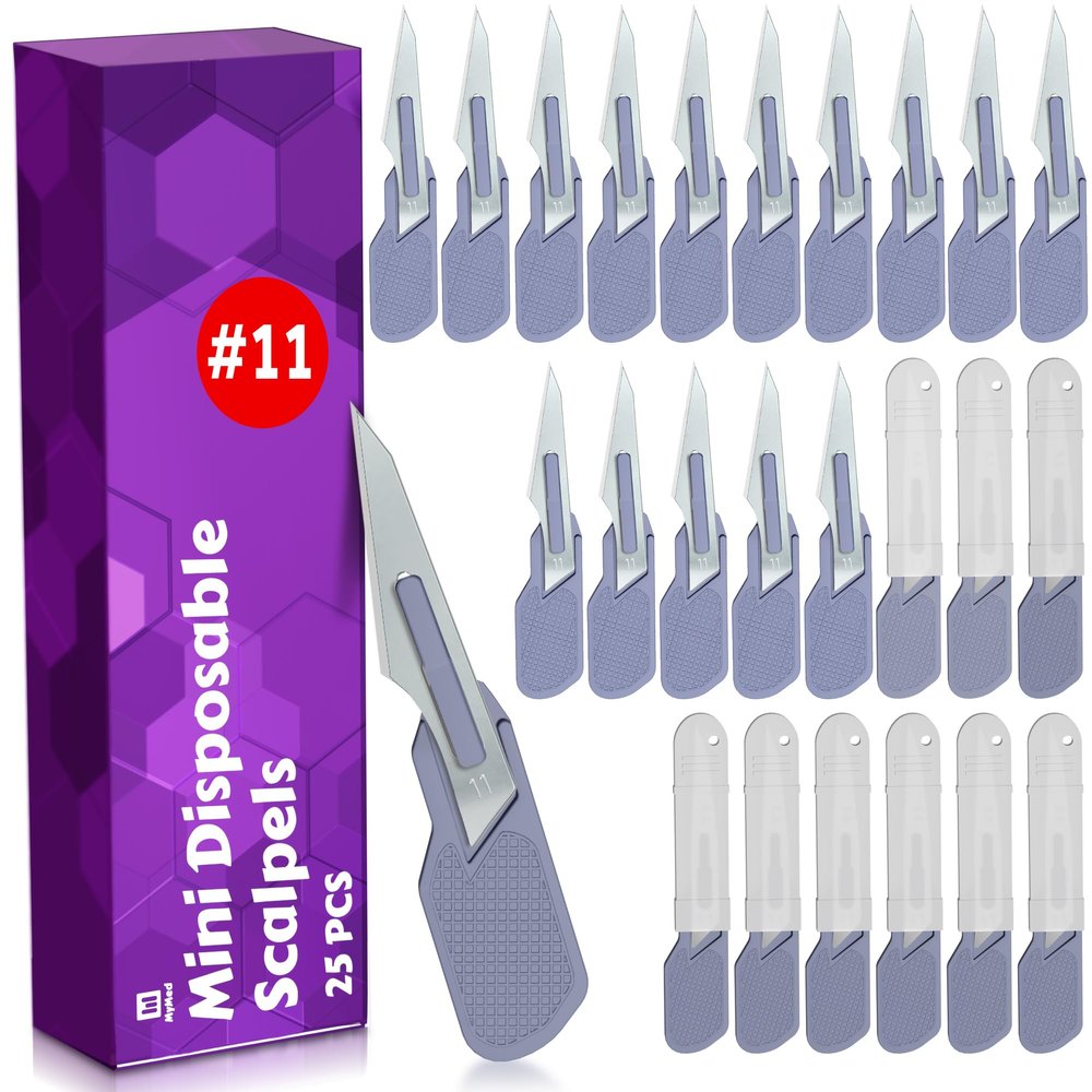 Mymed Mini #11 Dermaplane Razor for Women Face, Manual Shaving Razor, Pack of 25