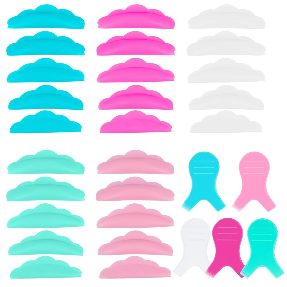 60 Pcs Silicone Eyelash Perming Curler Lash Lift Rods Set 5 Size Reusable Eyelash Lift Pads and Y Shape Eyelash Brush Lash Lift Pads Brush Grafting Lash Lifting Makeup Tools for Curl Eyelash