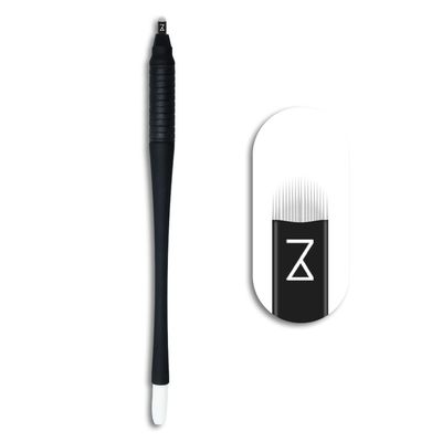 M Mellie's Signature Microblading Eyebrow Pen (Pack of 10) - Disposable Microblading Pen with Sterilized Blade, Comfortable Rubber Grip and Pigment Sponge for Flawless Bro (C12 .18mm, Black)