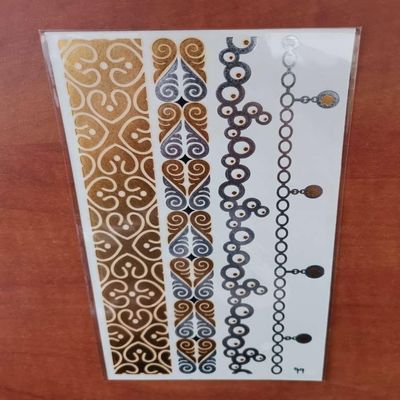 Gold Silver Black | Jewelry Flash Tattoo stickers W-099, 21x11cm