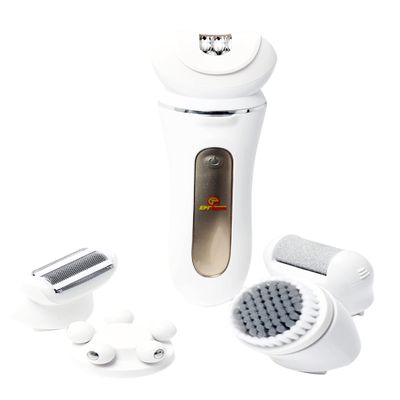 Epitome 5-in-1 Hair Removal Epilator with Facial Cleanser and Shaver attachments Wet/Dry with Built-in Light
