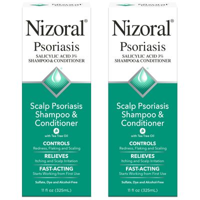 Nizoral Psoriasis Shampoo & Conditioner - Effective Scalp Psoriasis Treatment, 11 Ounce (Pack of 2)