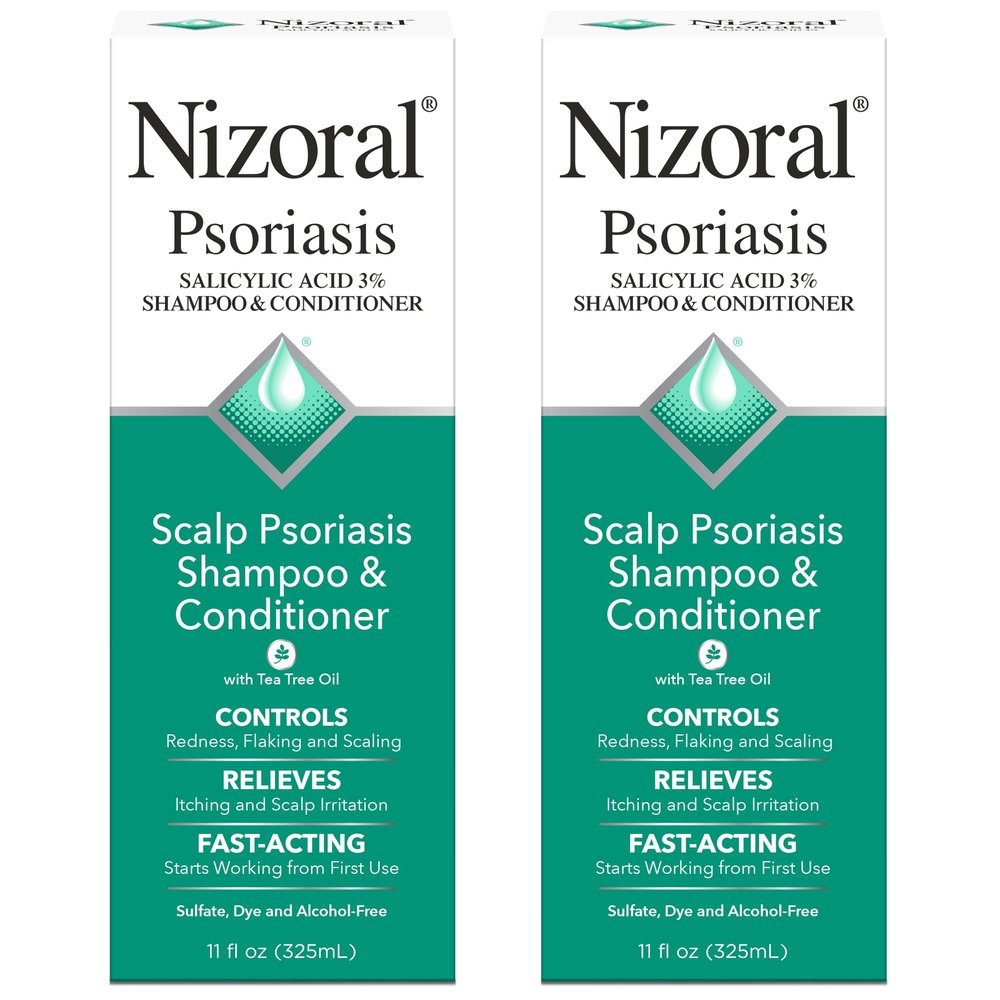 Nizoral Psoriasis Shampoo & Conditioner - Effective Scalp Psoriasis Treatment, 11 Ounce (Pack of 2)
