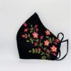 Black Emroidered Cotton Face Mask view 2