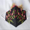 Black Emroidered Cotton Face Mask view 4
