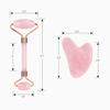 Jade Roller and Gua Sha Facial Tools Set, Natural Rose Stone Quartz Beauty Guasha Massage Facial Tools for Skin Care Routine (Pink) view 3