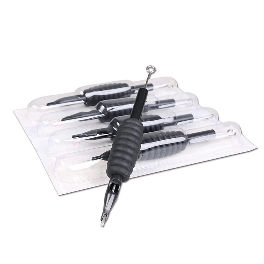 10pcs Black 19mm Grip Tube with Needle Tip Needle RL Round Liner Needles Supplies,11RL