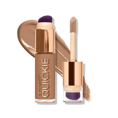 Urban Decay Quickie 24HR Full Coverage Waterproof Concealer (41NN - Medium Neutral), Natural Matte Finish, Hydrating Vitamin E, Dual-ended Buffing Brush & Multi-use Applicator - 0.5 fl oz