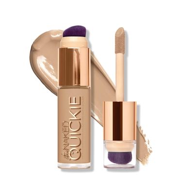 Urban Decay Quickie 24HR Full Coverage Waterproof Concealer (40NN - Light Medium Neutral), Natural Matte Finish, Hydrating Vitamin E, Dual-ended Buffing Brush & Multi-use Applicator - 0.5 fl oz