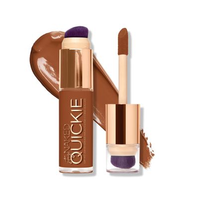 Urban Decay Quickie 24HR Full Coverage Waterproof Concealer (80WO - Deep Warm Orange), Natural Matte Finish, Hydrating Vitamin E, Dual-ended Buffing Brush & Multi-use Applicator - 0.5 fl oz