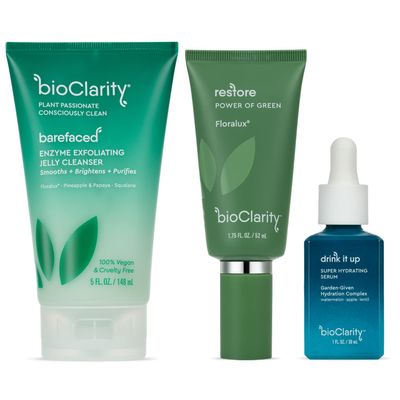 BioClarity Get Even Skin Care Routine | 3 Steps for Balanced Skin | Exfoliate, Clean, Brighten, Hydrate | For All Skin Types | With Pineapple, Papaya, Watermelon, Lentil | 100% Vegan Ingredients