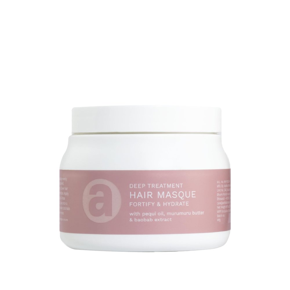 Ashba Botanics Deep Treatment Hair Mask For Dry Frizzy Hair | Provides Deep Conditioning, Shiny Hair | With Shea Butter, Argan Oil, Rosemary | Hair Mask for Curly Hair, Protects From UV - 8 Fl Oz