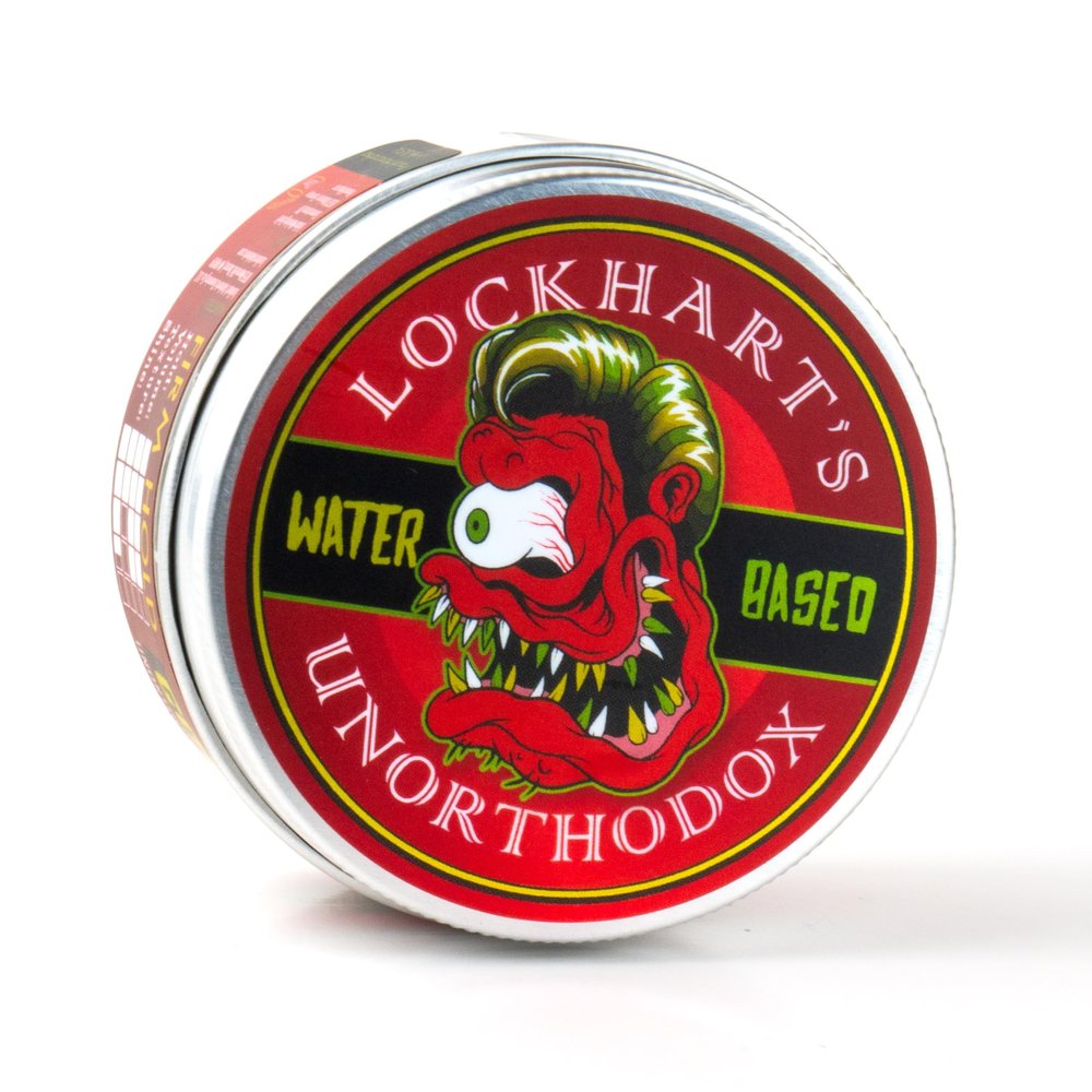 Lockharts Unorthodox Water-Based Goon Grease - Handcrafted Water-Based Pomade for Men - Strong Hold, Medium Shine - Easy Wash Out - Spicy Goon Scent (3.4oz)