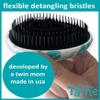 T is for Tame  Detangling Brush for Toddlers & Kids, Mini Detangler Brush Tames Knots W/Out Tears or Tantrums, Perfect Size & Shape for Kids Hands, Developed by Mom of Twins (Set of 2 Brushes) view 2