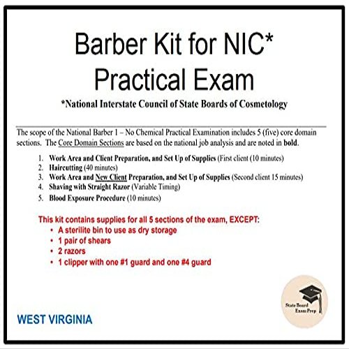 Barber Kit for NIC Practical Exam (West Virginia)