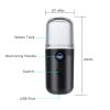 Kingsmile Nano Facial Mister,Moisturizing Nano Mister Sprayer, Portable Mini Nano Mister, Handy Lash Mister for Eyelash Extensions, Face Mister with 1OZ /30ML Visual Water Tank Black view 2