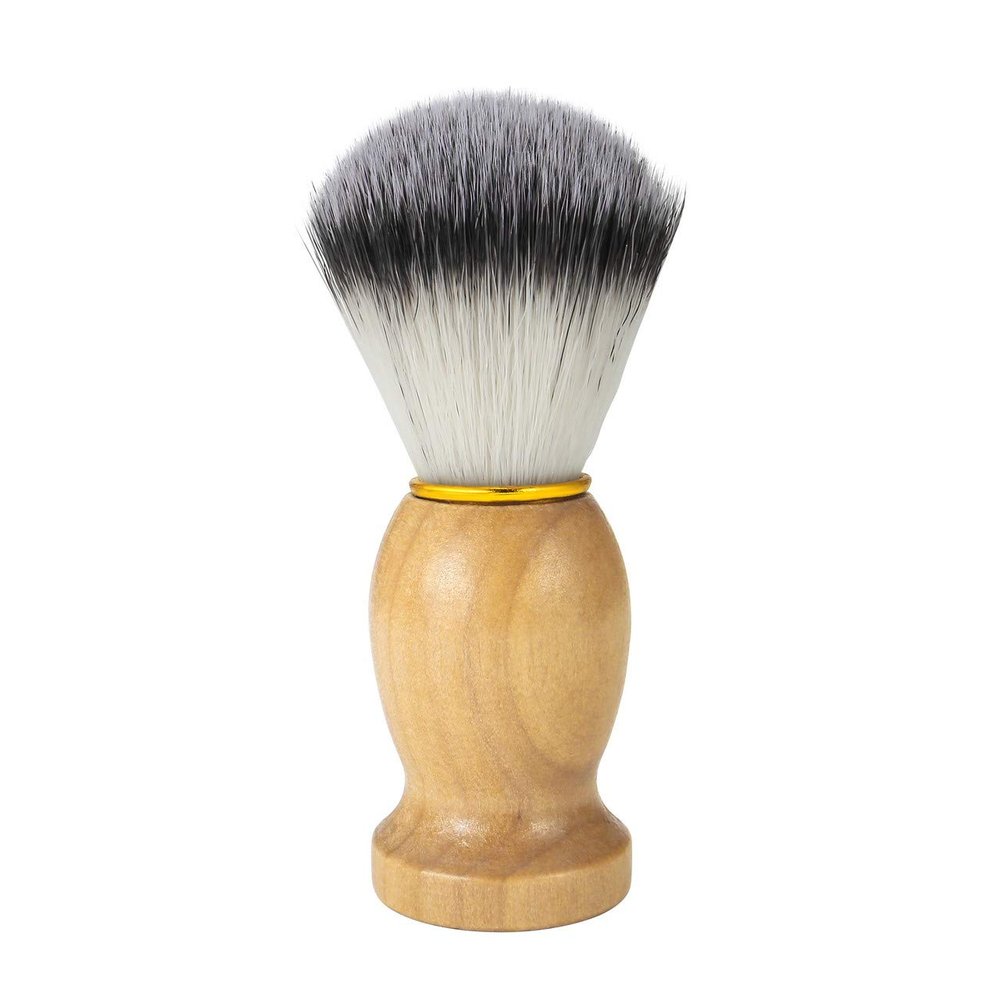 Aethland Personalized Custom DIY Shaving Brush, Handcrafted Men's Shaving Brush for Men's Grooming Hair Wet Shave Men Gift (Wooden Handle- 01)