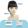 Shinon Thick Hair Extension Bangs Hair Clip in Human Hair Bang with Fringe Natural Black Color view 2