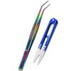 AAProTools Rainbow Color Sewing Machine Tweezers With Sewing Machine Scissors Thread Cutter Blue view 1