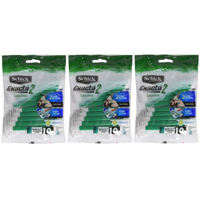 Schick Exacta2 Sensitive Disposable Razor 30p (10 Count x 3Pack)