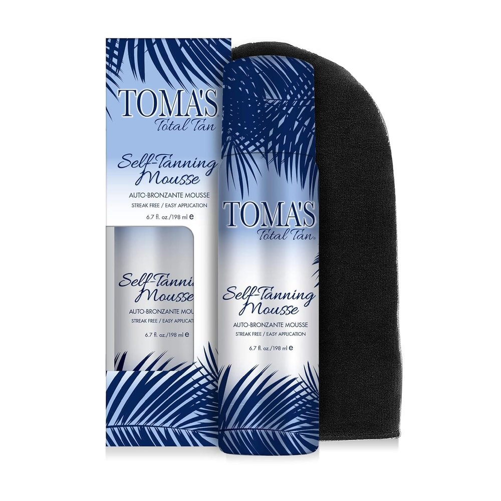 Toma's Total Tan Mousse Instant Sunless Tanner - Whole Body Self-Tanning for Women & Men, Natural Looking Golden Bronze Color Streak-Free Application Guide - Cruelty-Free - 6.7 fl oz