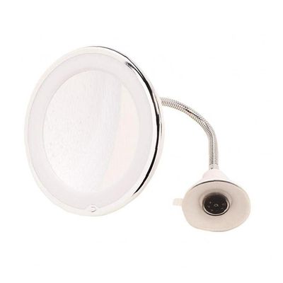 1pc 10x Magnifying Makeup Shaving Gooseneck Mirror 360 Rotation Flexible Gooseneck Led Mirror Lighted Adjustable Bendable