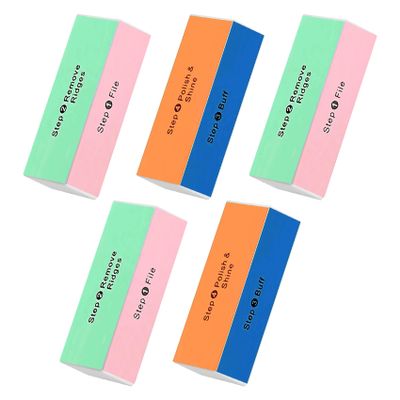 Soft 'N Style 5 Pack 4 Way Nail Buffer Block 4 Step Nail Buffer Block