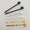 50 Pcs Hair Bobby Pins Hair Clips with Blank Round Tray Hair Pins Hairpin Cabochons Bases for DIY Crafts Black view 3