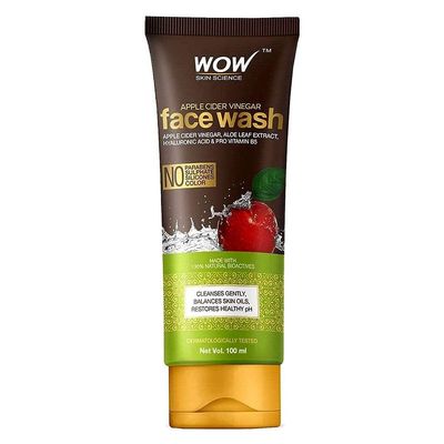 WOW Skin Science Apple Cider Vinegar Face Wash Gel - Deep Pore Cleansing For Smooth Skin, Helps Remove Blackheads & Reduce Acne Breakout - Daily Cleaner & Moisturizer For Men, Women & Teens - 100ml