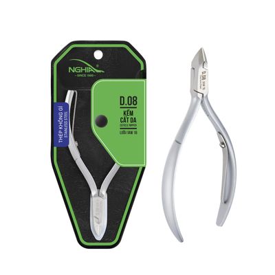 NGHIA Cuticle Nipper - D-08 JAW 16 | Stainless Steel | Durable and Sharp | Ergonomic Design | Grey Plated | Ideal for Salons and Home Use